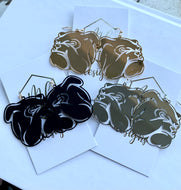 Bulldog Filigree Earrings Side Game Face