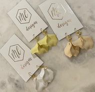 Small flower petal dangle earrings