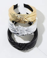 Shiny Metallic Leather Headbands