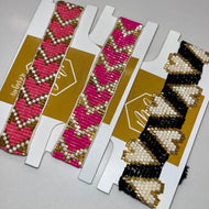 Wide Heart Seed Bead Bracelets