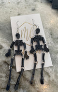 Black Skeleton Earrings Halloween