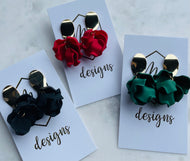 Small Petal Earrings with Gold Top