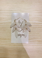 White Leaf Earrings