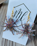 Glitter Spider Earrings Halloween