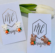 Brown or Cream Bunnies with Carrot