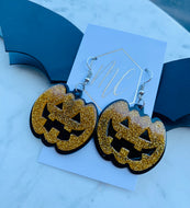 Glitter Pumpkin Halloween Acrylic Earrings Halloween