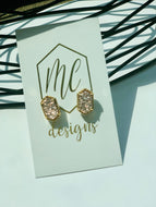 Druzy Studs with a Gold Rum- Elegant