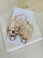 Jeweled Eyed Skull Earrings Halloween
