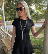 Double layer rope necklace with knot