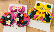 Colorful toucan earrings