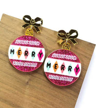 Fun Glitter Christmas Ornament Earrings