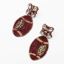 New Jeweled Football Seed Beaded Earrings