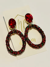Glitter Oval Earrings