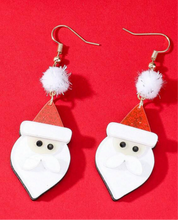 Acrylic Santa Claus Face Earrings Christmas