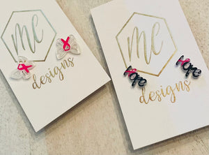 Small Breast Cancer Awareness Earrings