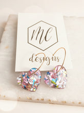 Acrylic Small Heart Huggie Hoops