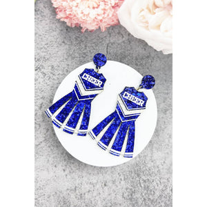 GLITTER CHEERLEADER UNIFORM DROP POST EARRING