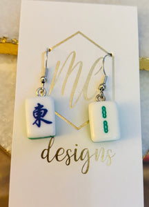 Tiny Mahjong Dangle Earrings
