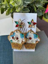 Beaded Colorful Cupcake Earrings