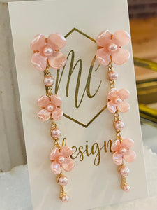Long Dangle Flower Earrings