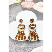 GLITTER CHEERLEADER UNIFORM DROP POST EARRING