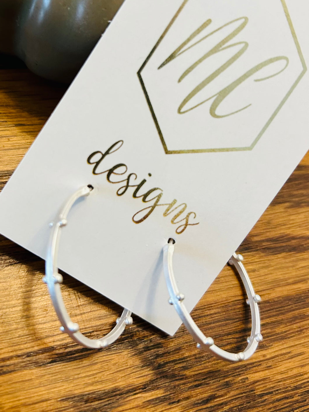 Matte Thin Gold or Silver Hoops