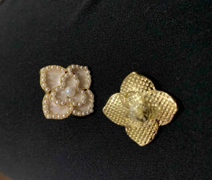 Flower Pearl Stud Earrings