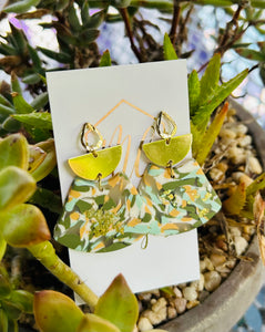 Green Mix Clay Earrings