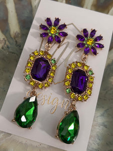 Mardi Gras Jeweled Earrings