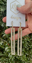 Long Rectangular Rhinestone Earrings