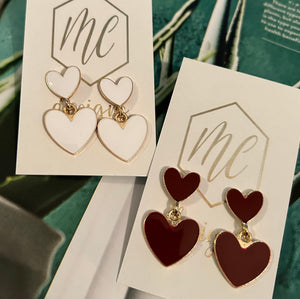 Ascending Double Heart Earrings
