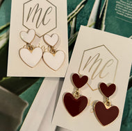 Ascending Double Heart Earrings