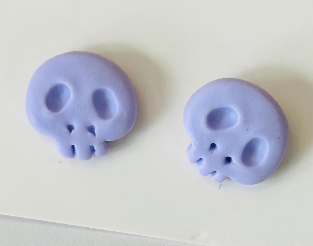 Lavender Skull Studs