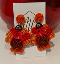 Beaded Turkey Thanksgiving Earrings