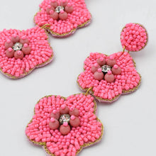 New Beaded Sequin Flower Earrings