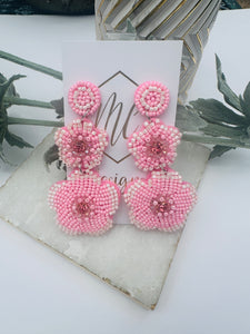 Spring Flower Beaded Earrings