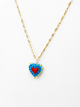 Hand Painted Heart Pendant Necklace