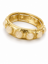 Faceted Round Stone Cuff Bracelet