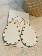 Leather and Gold Teardrop Earrings