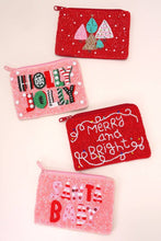 CHRISTMAS HOLIDAY SEED BEAD POUCH COIN PURSE