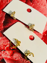 Small Bow Huggies Hoop Earrings