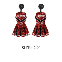 GLITTER CHEERLEADER UNIFORM DROP POST EARRING