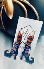 Glitter Witch Halloween Earrings