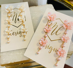 Long Dangle Flower Earrings