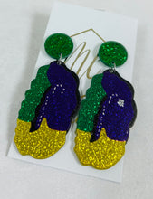 Acrylic Mardi Gras Earrings