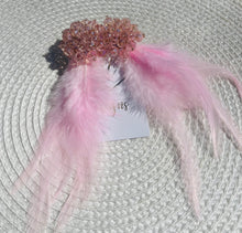 Statement Pink Feathered Large Rhinestone Earrings