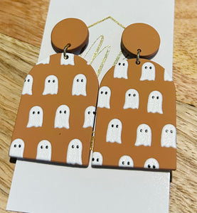 Silk Screen Halloween Earrings