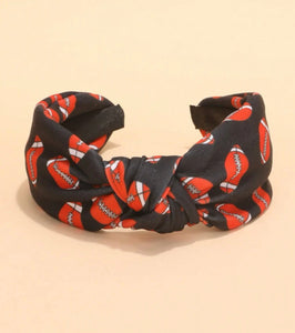 Black and Red Football Headbands