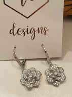 Flower Rhinestone Drop Earrings