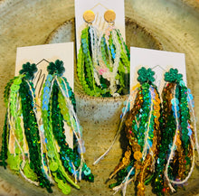Green Sequin Earrings St Paddy’s Day